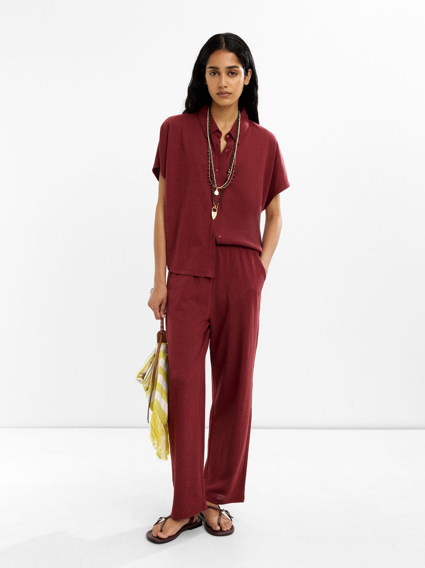 Cotton Trousers With Elastic Waist