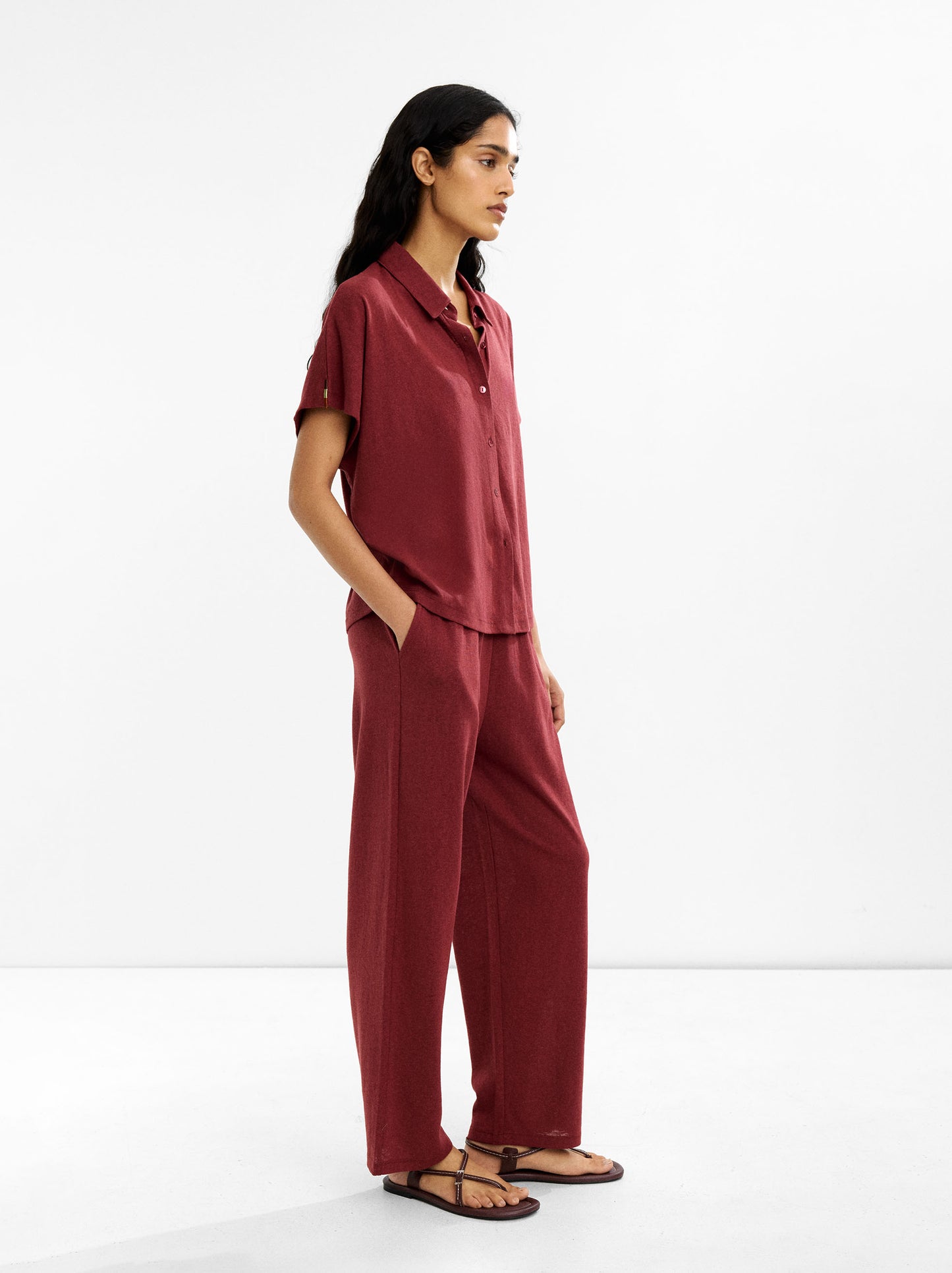 Cotton Trousers With Elastic Waist