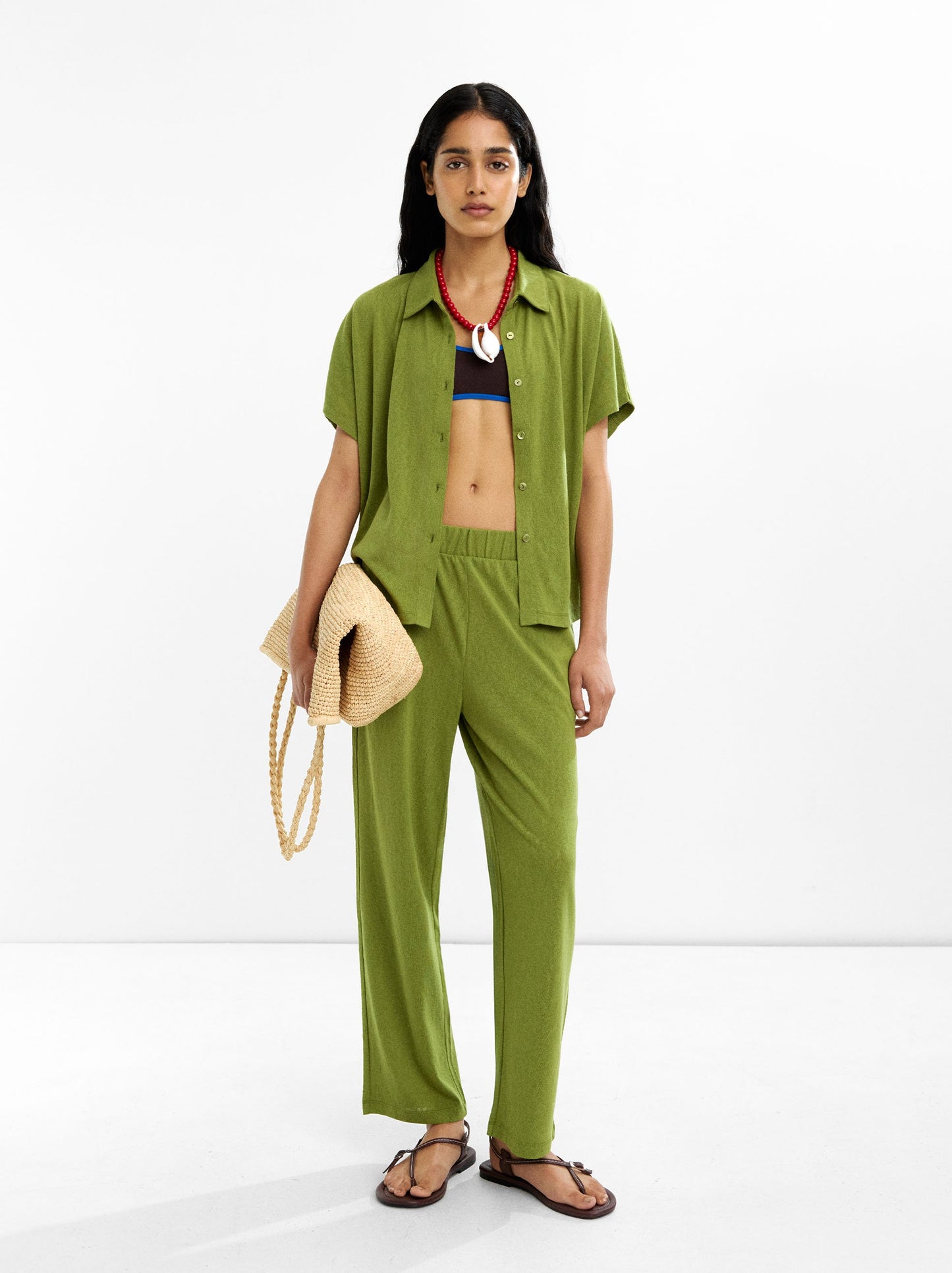 Cotton Trousers With Elastic Waist