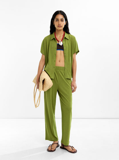 Cotton Trousers With Elastic Waist