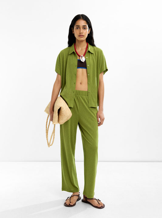 Cotton Trousers With Elastic Waist