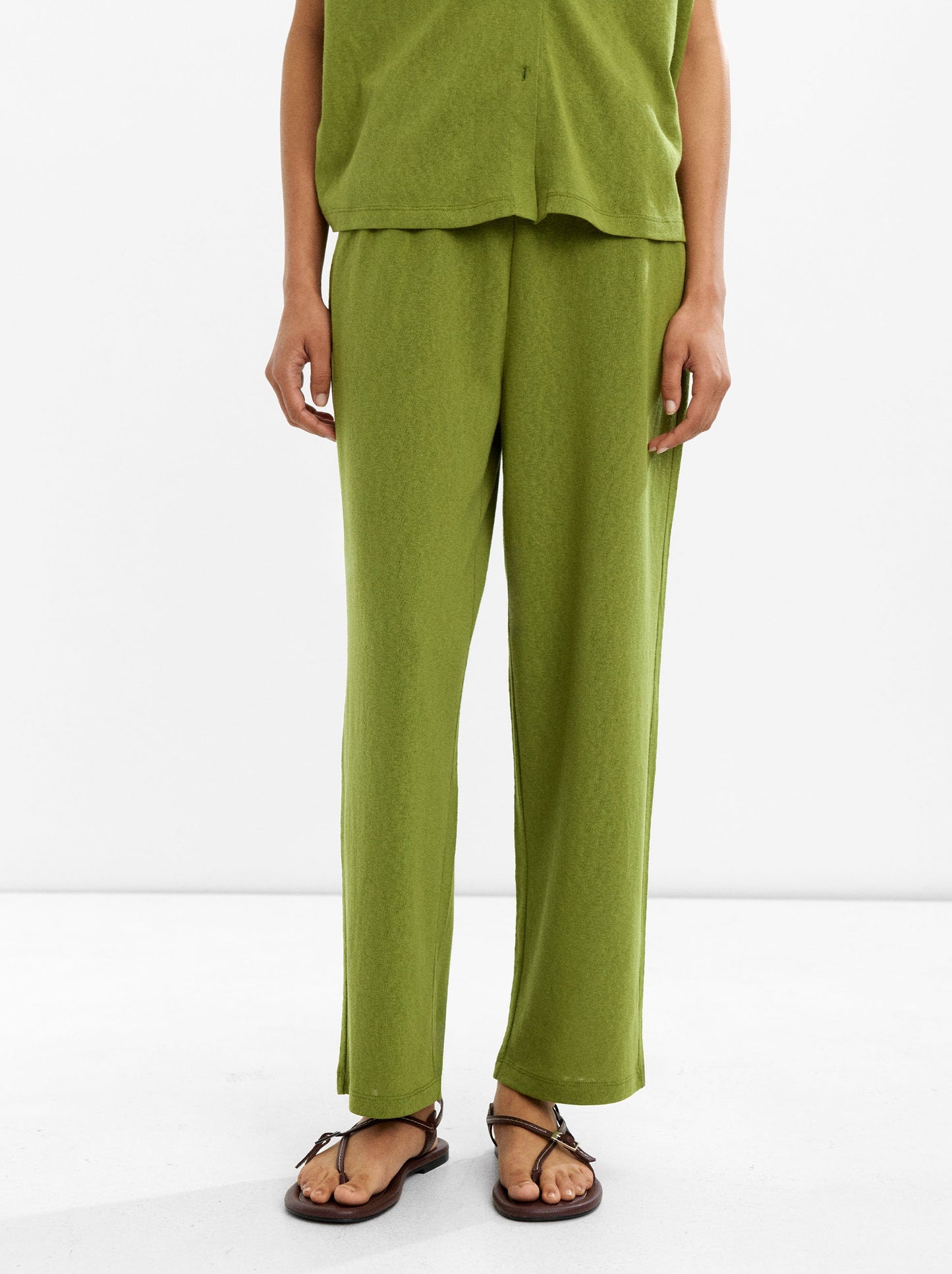 Cotton Trousers With Elastic Waist