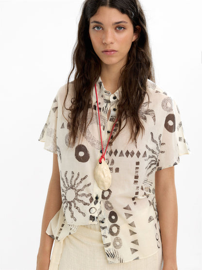 Printed Shirt With 100% Cotton