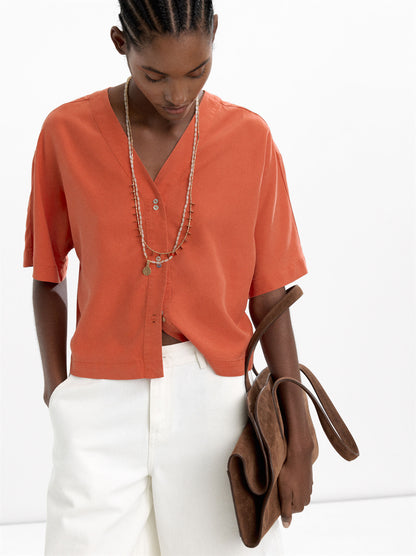 Short-Sleeved Shirt With 100% Lyocell