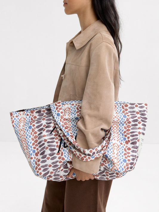 Nylon Shopper Bag With Print