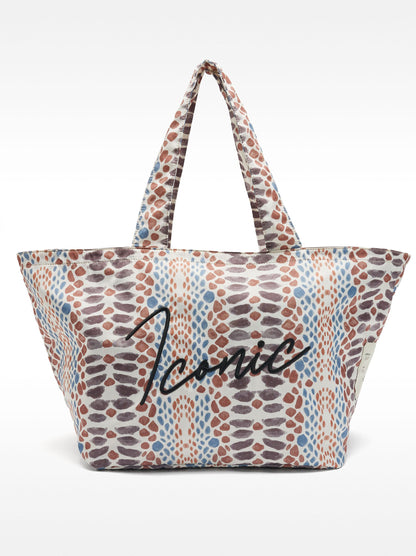 Nylon Shopper Bag With Print