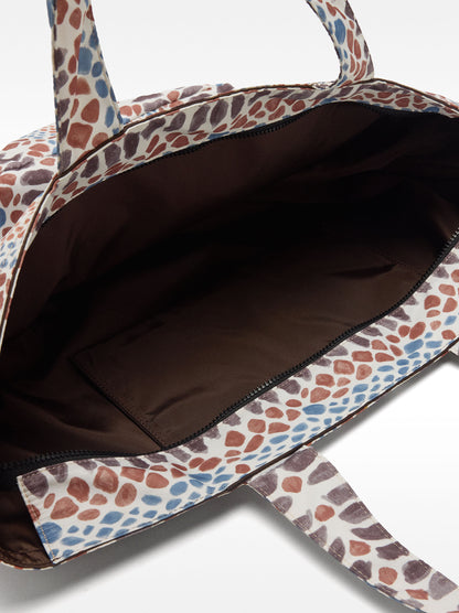 Nylon Shopper Bag With Print