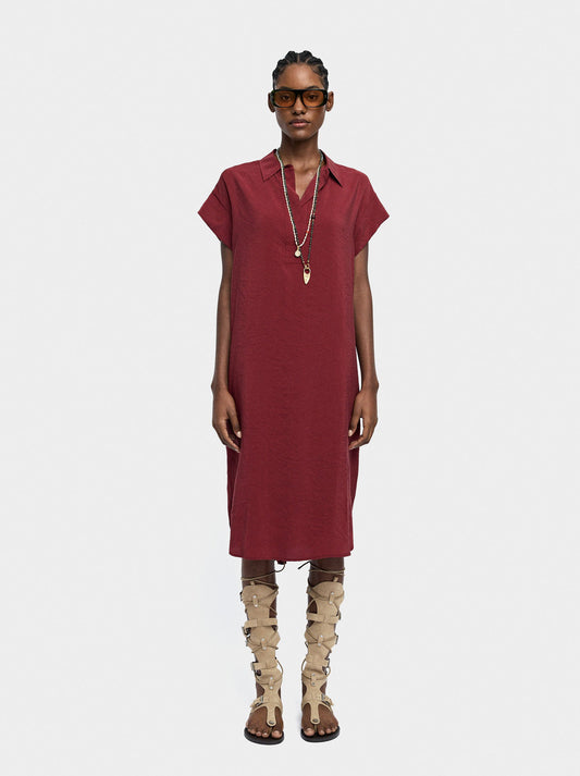 Shirt Dress With Crinkled Effect