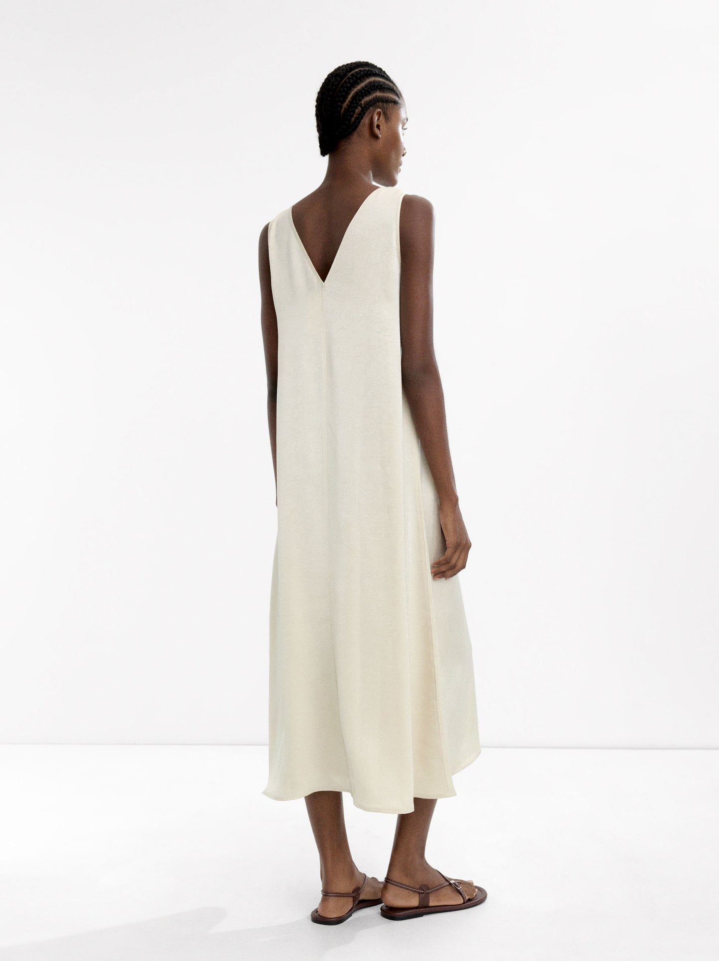 Wrinkled Effect Midi Dress