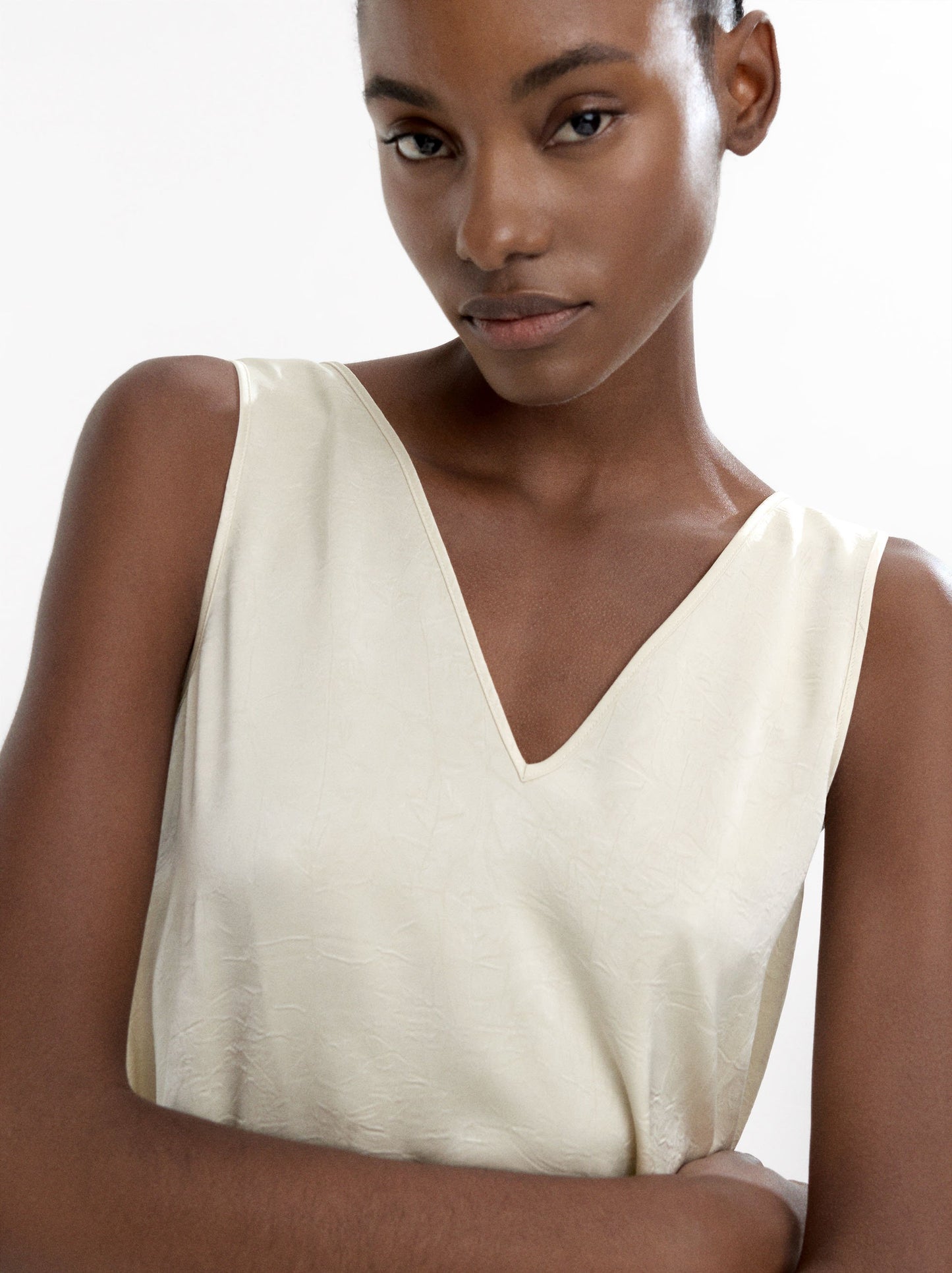 Wrinkled Effect Midi Dress