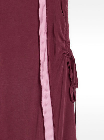 Long Dress With Contrast Fabrics