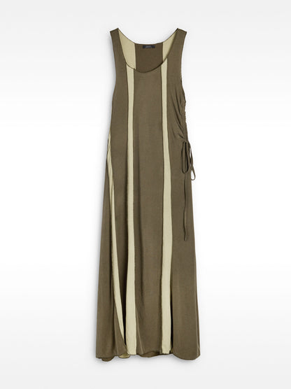 Long Dress With Contrast Fabrics