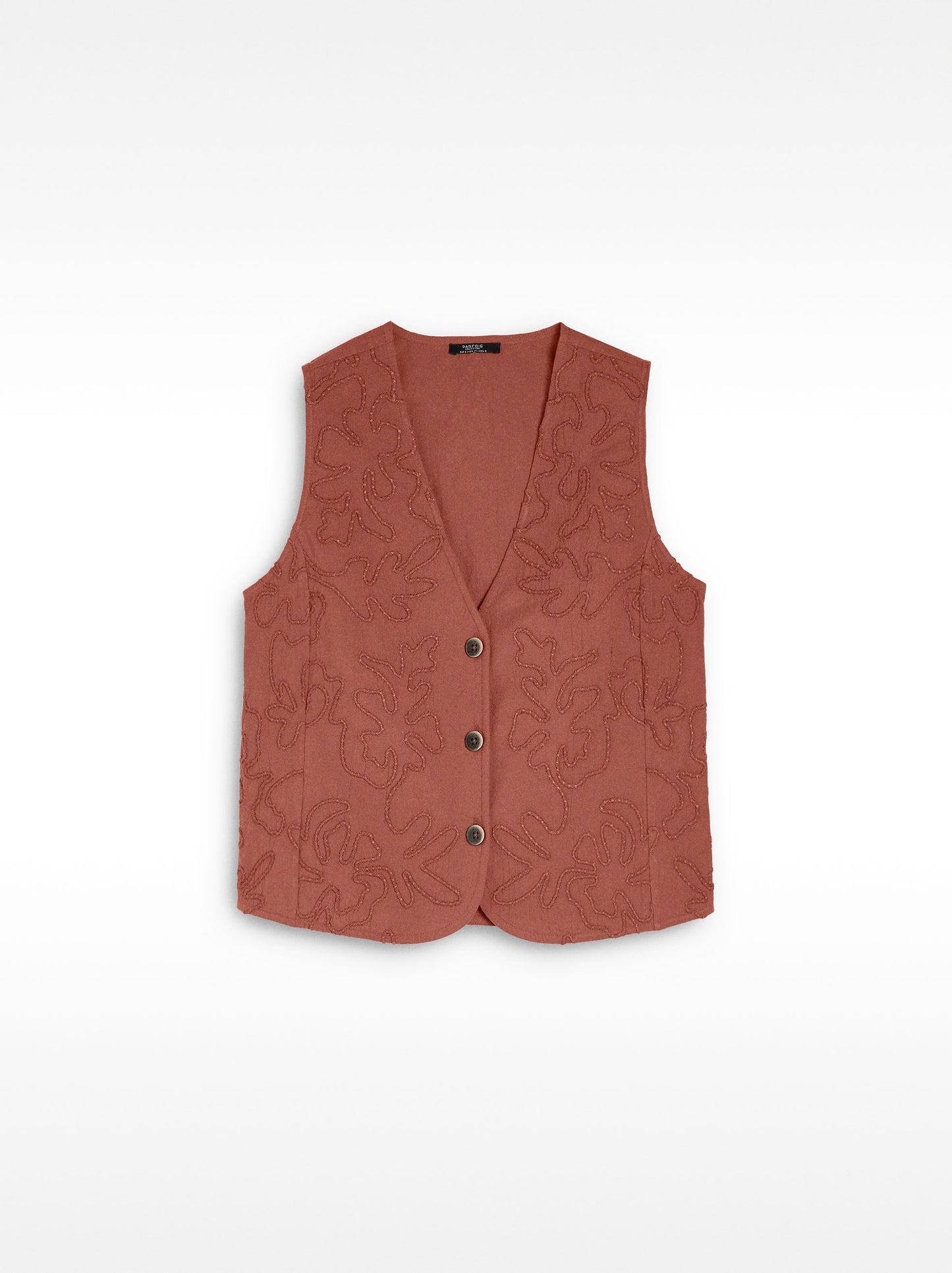 Vest With Embroidery 100% Cotton