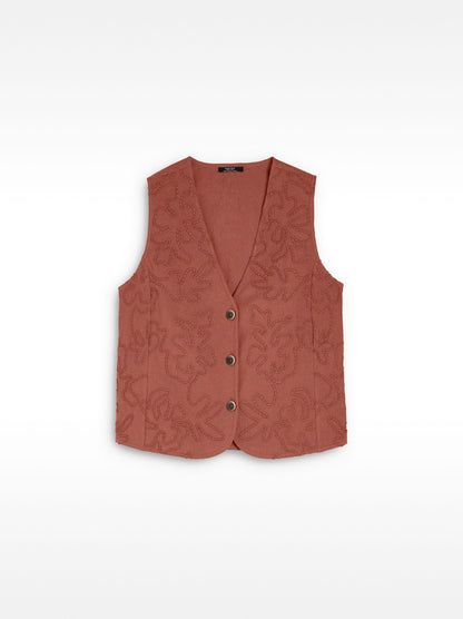 Vest With Embroidery 100% Cotton