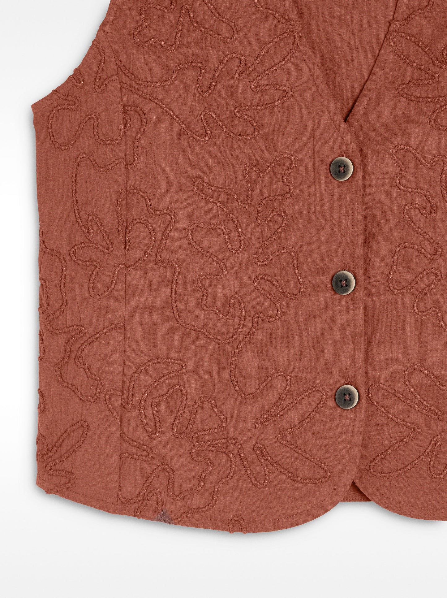 Vest With Embroidery 100% Cotton