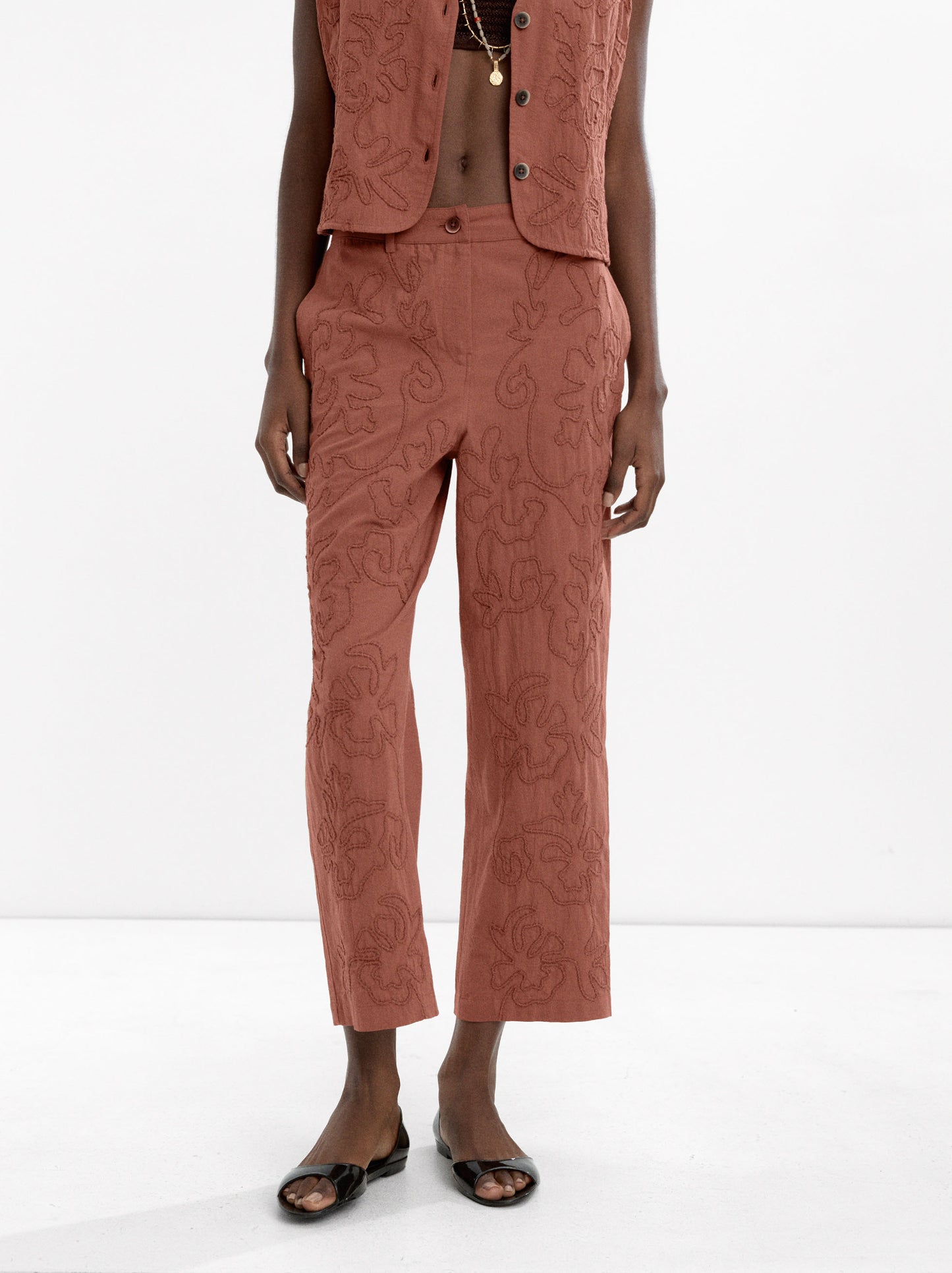 100% Cotton Embroidered Trousers