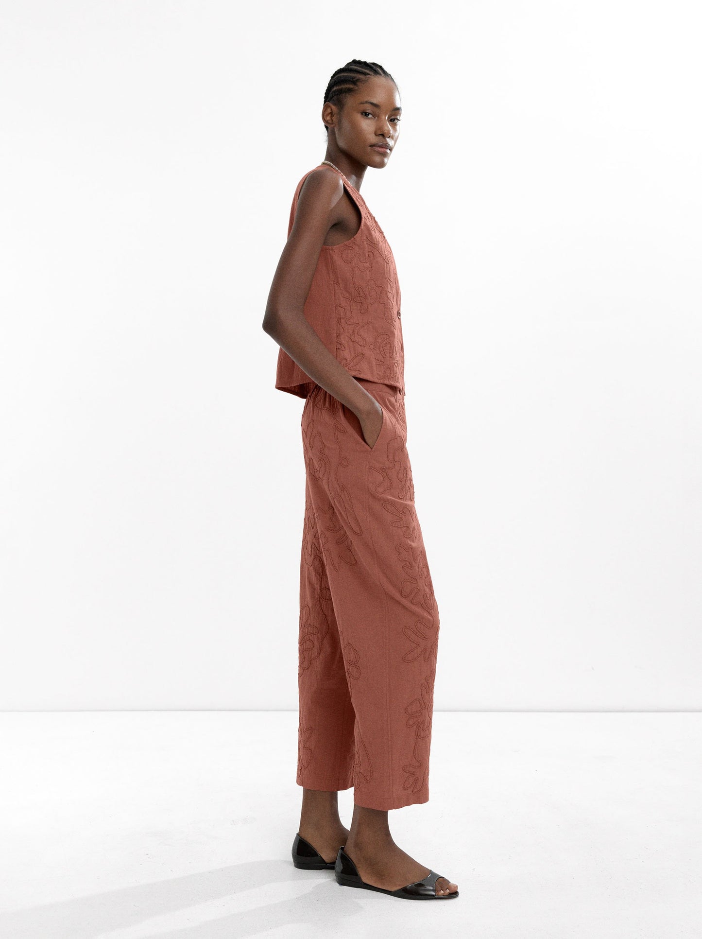 100% Cotton Embroidered Trousers