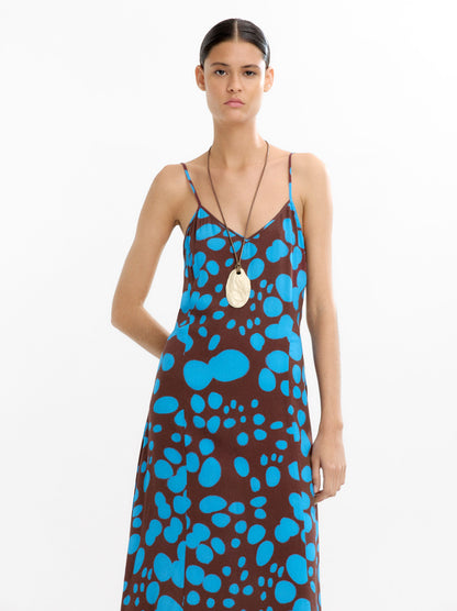Long Printed Dress With Straps