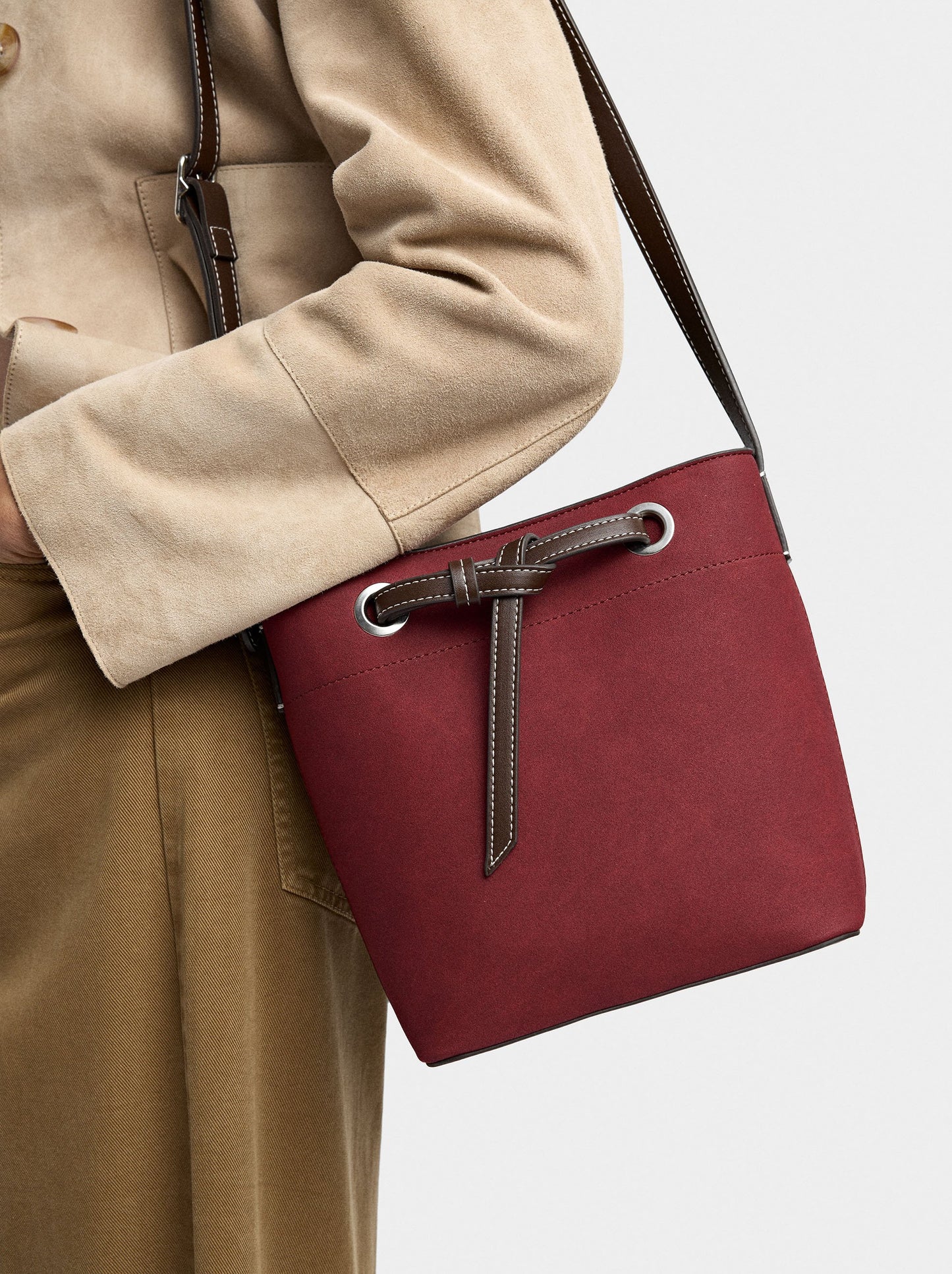 Bucket Bag With Leather-Effect