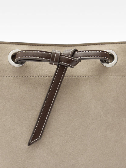 Bucket Bag With Leather-Effect