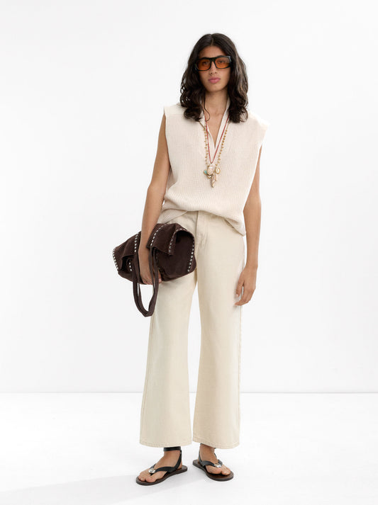 Knit Vest With Polo Collar
