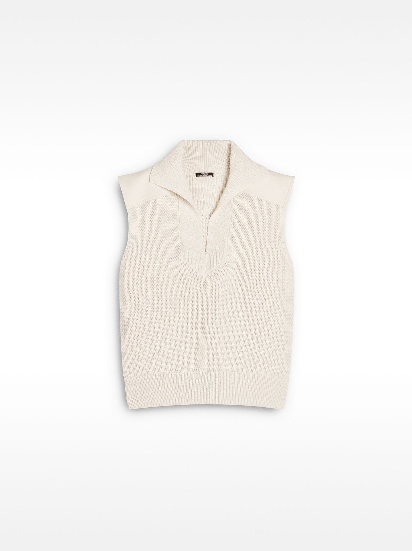 Knit Vest With Polo Collar