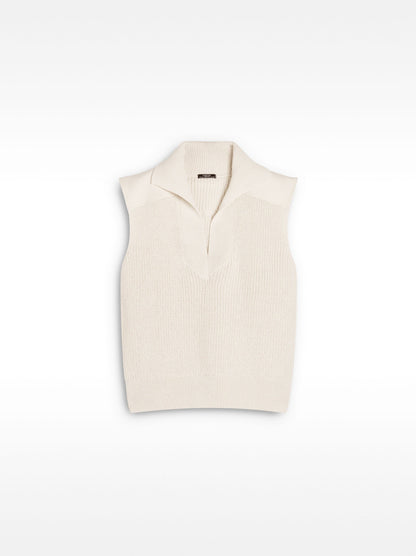 Knit Vest With Polo Collar