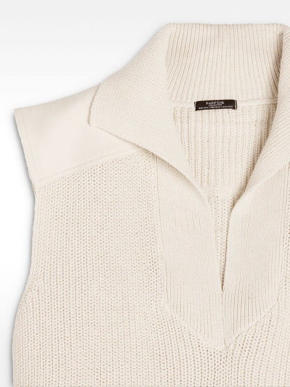 Knit Vest With Polo Collar