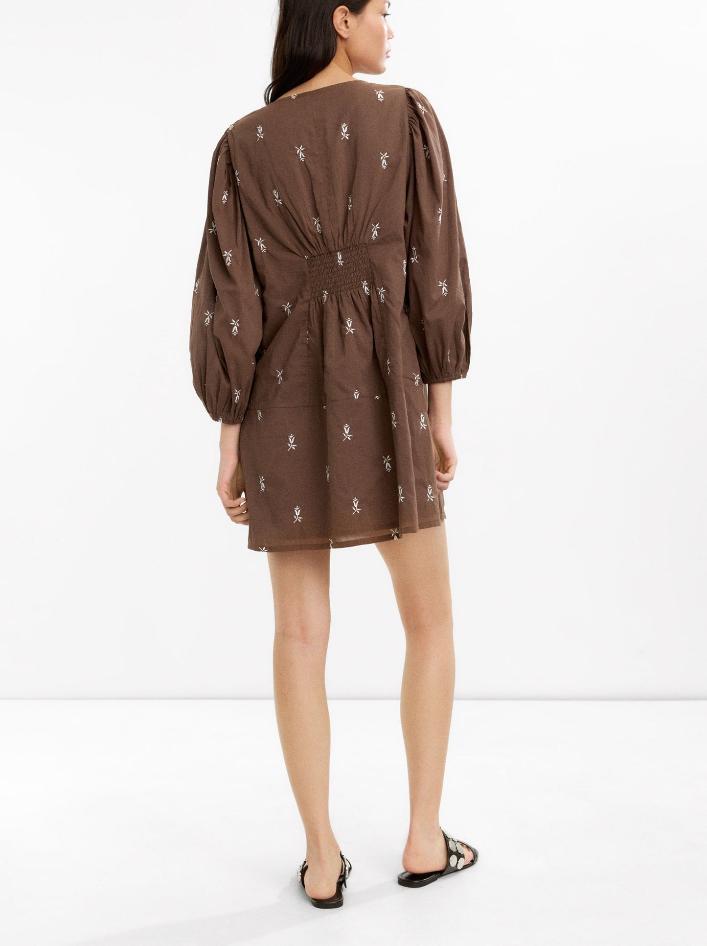 Short Dress With Embroidery 100% Cotton