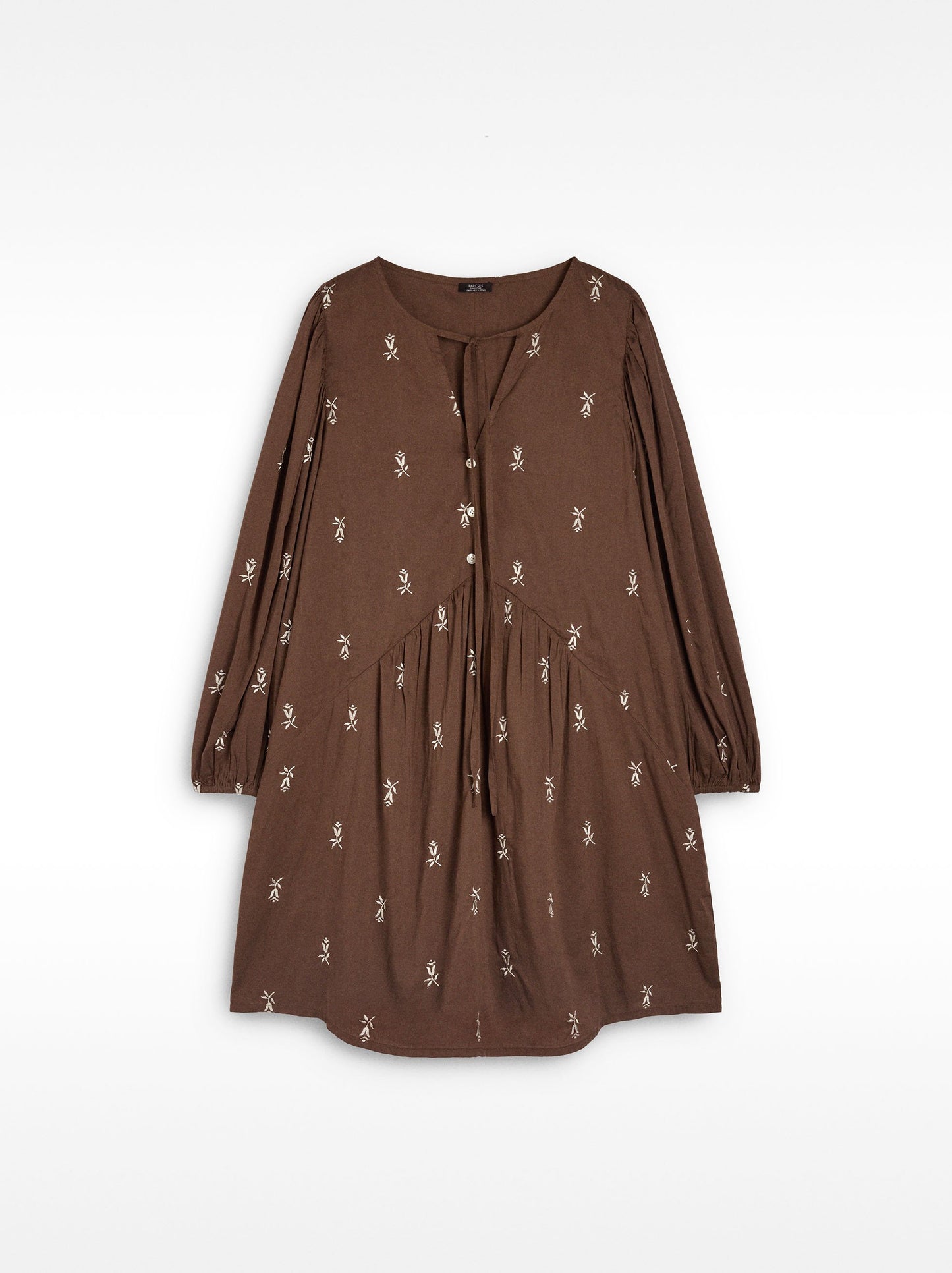 Short Dress With Embroidery 100% Cotton