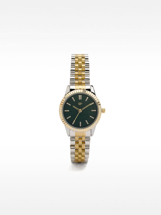 Bicolor Watch With Stainless Steel Bracelet