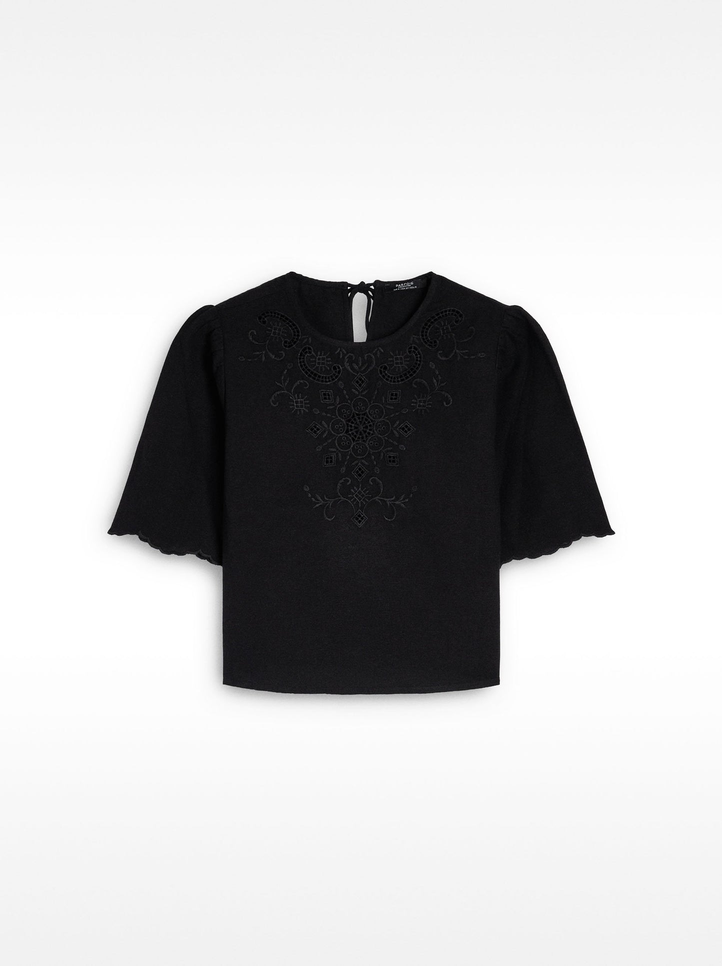 Cropped Blouse With Embroidery