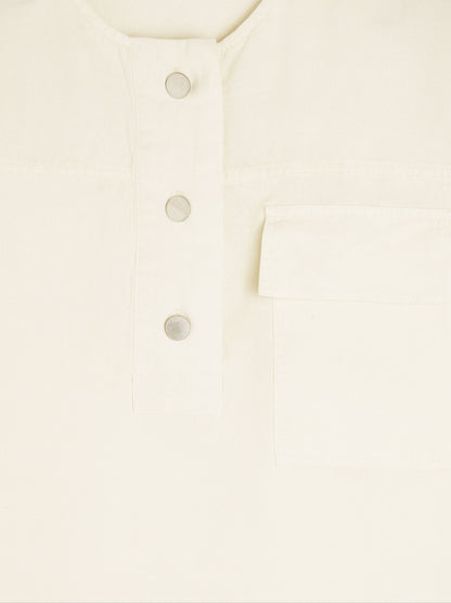 Linen T-Shirt With Buttons