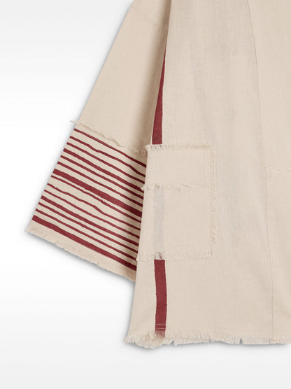 Printed Kimono Made Of Linen And Cotton