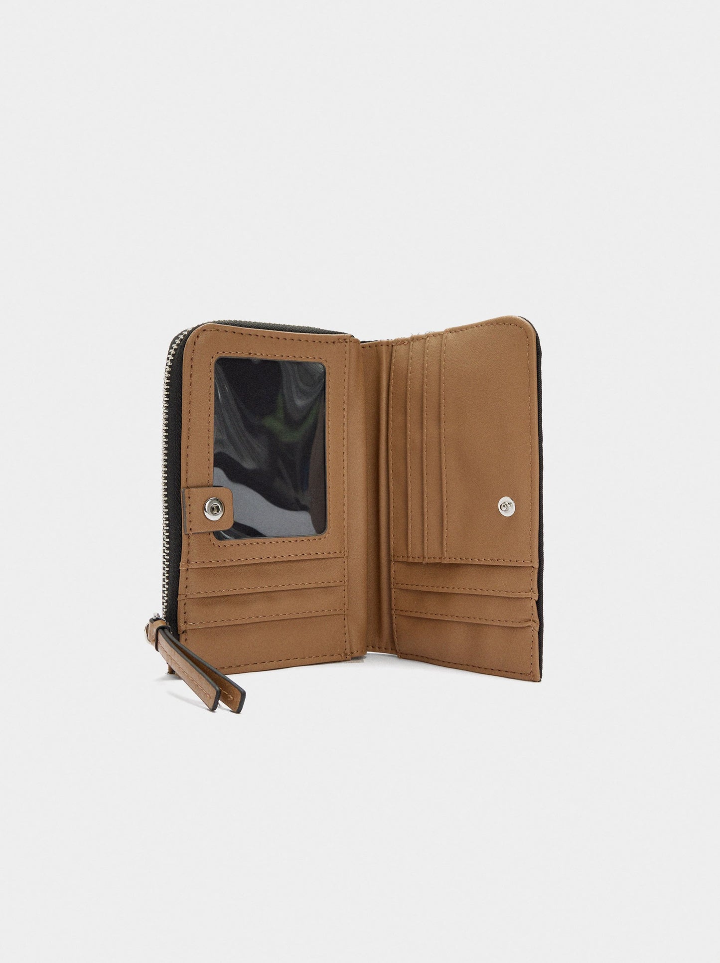 Coin Purse With Nylon Effect