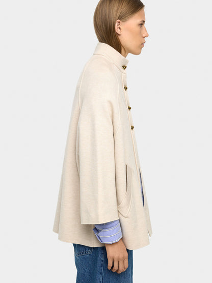 Knit Poncho With High Neck