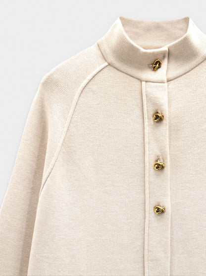 Knit Poncho With High Neck