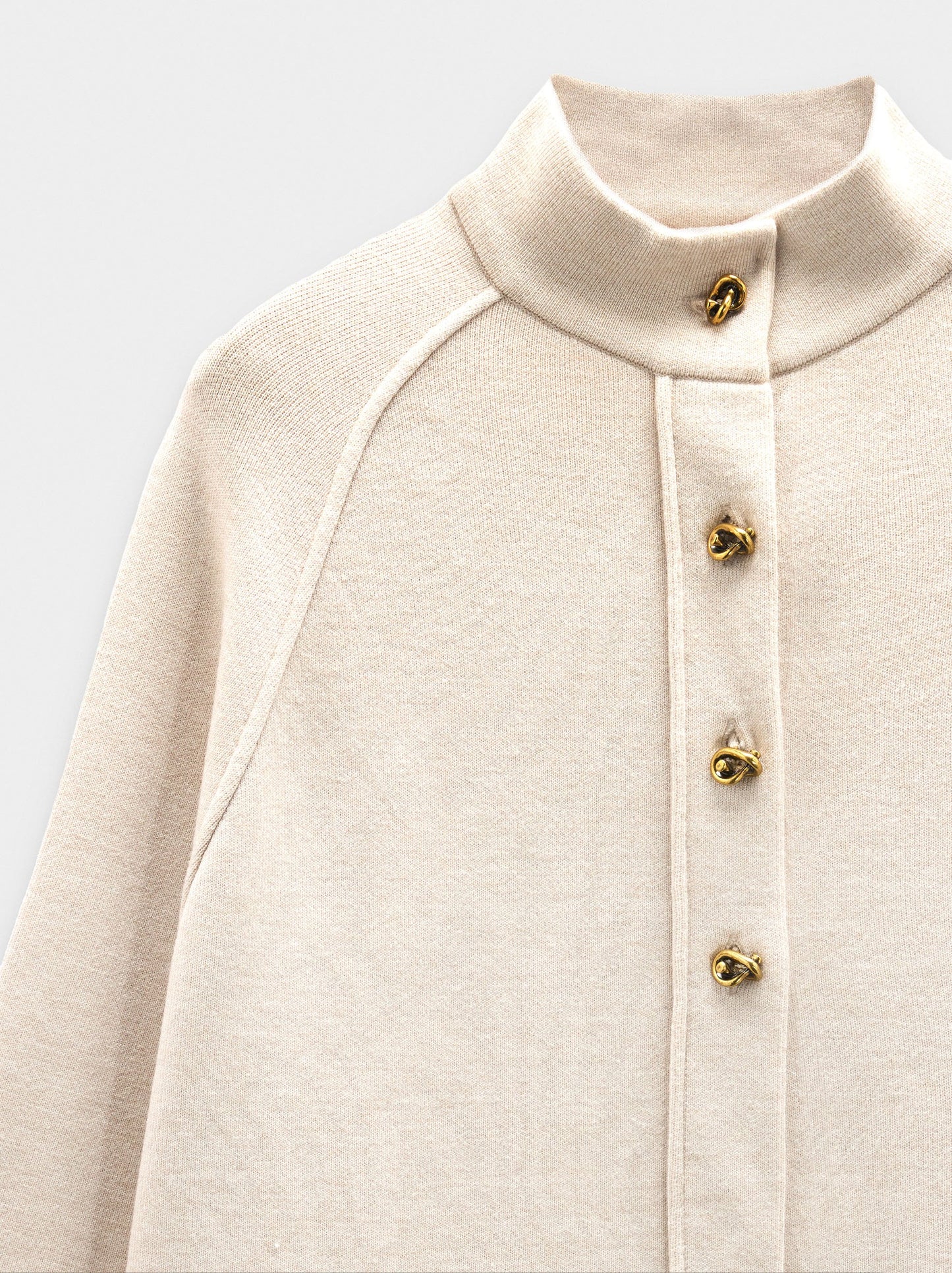 Knit Poncho With High Neck