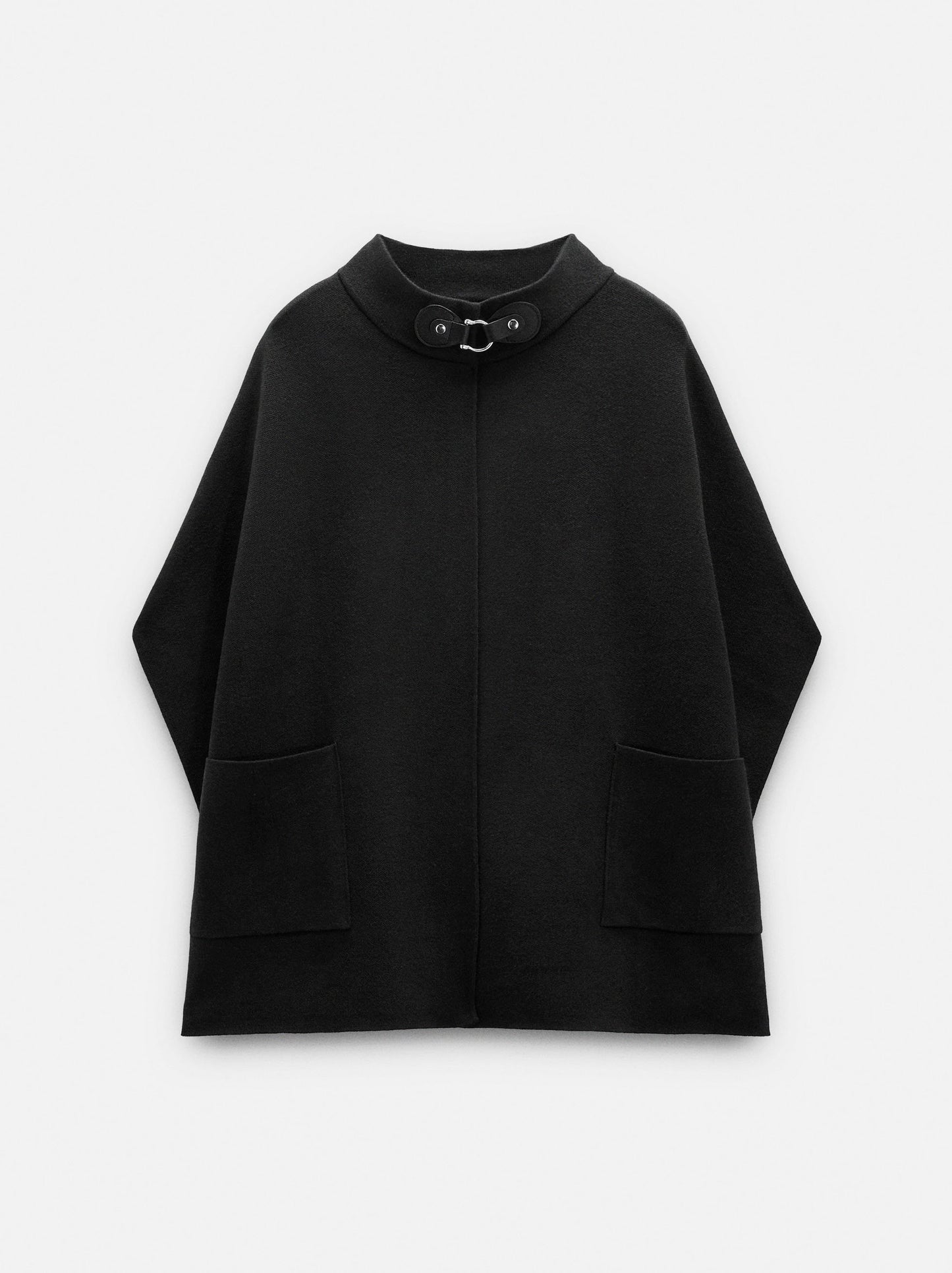 Knit Poncho With High Neck