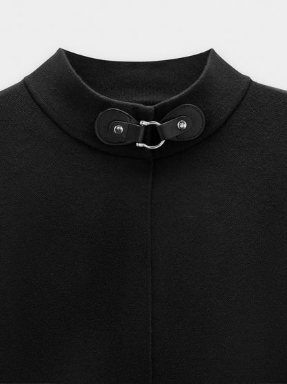 Knit Poncho With High Neck