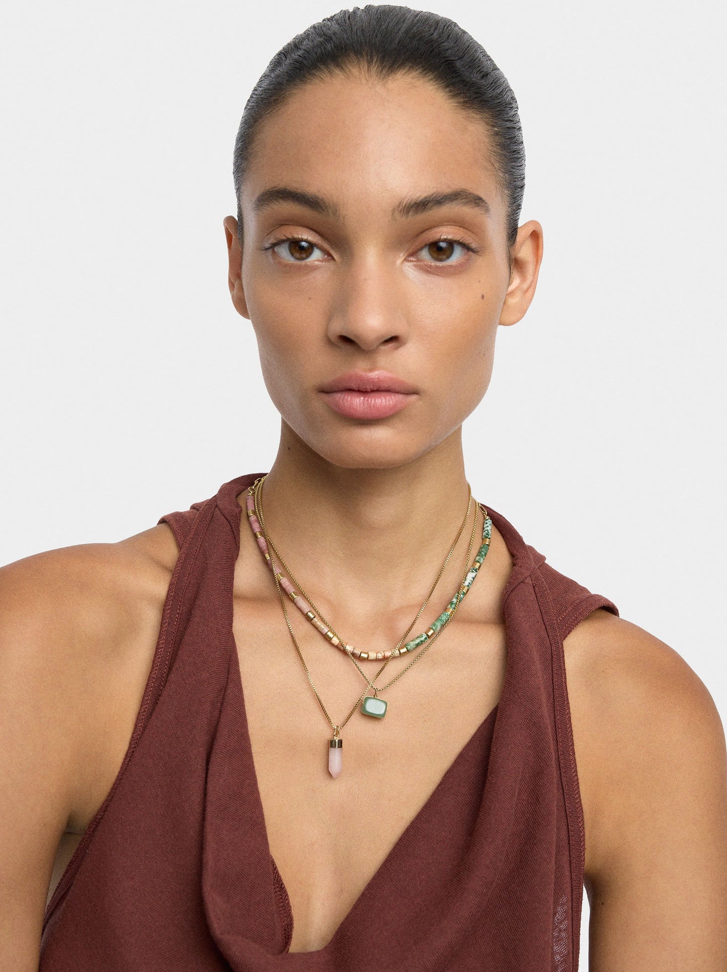 Set Of Necklaces With Stones