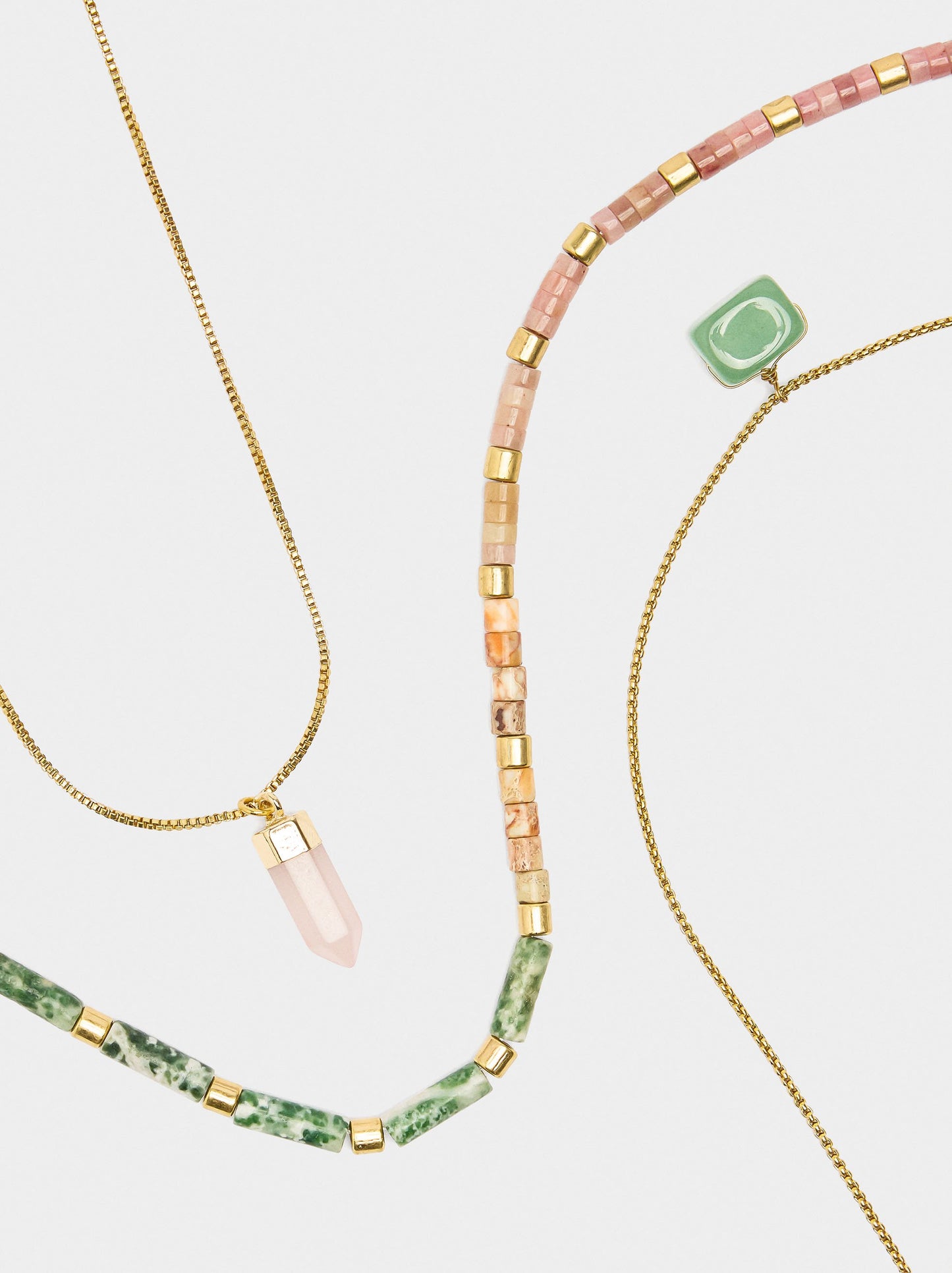 Set Of Necklaces With Stones