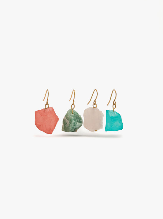 Set Of Earrings With Asymmetrical Stone