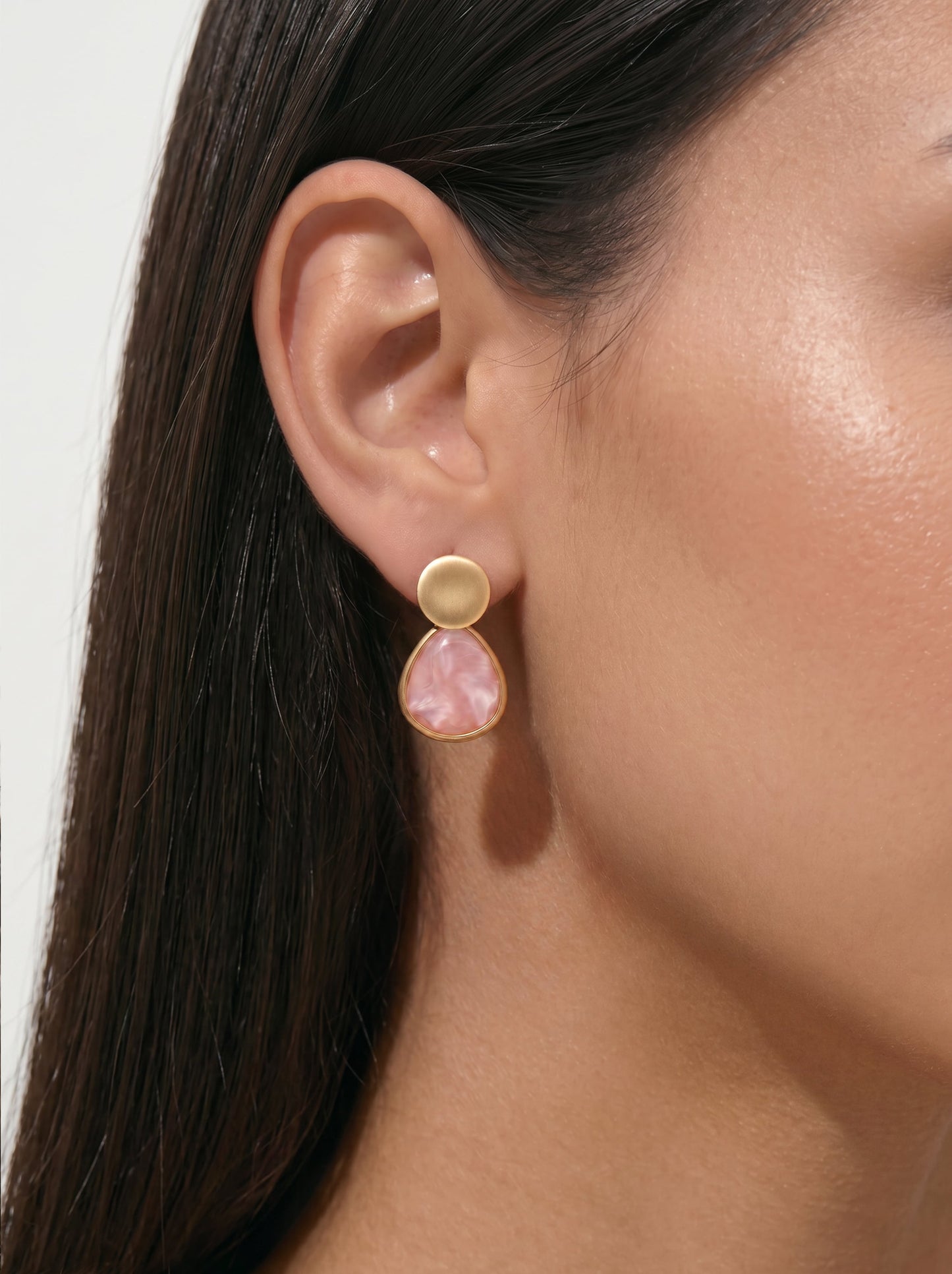 Ear Jacket Earrings With Resin