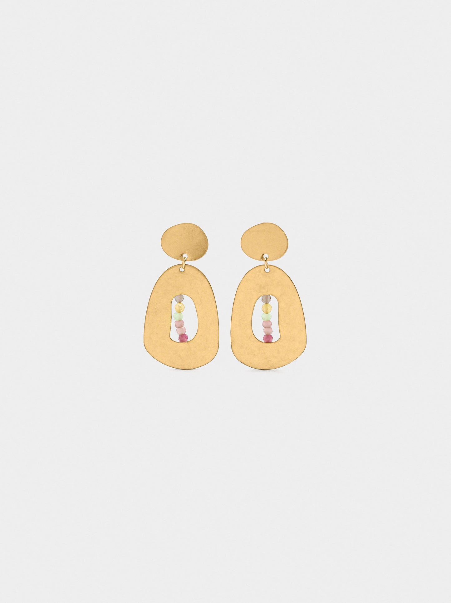 Oval Earrings With Stones