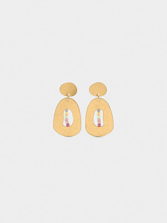Oval Earrings With Stones
