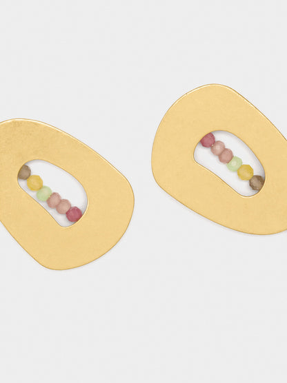 Oval Earrings With Stones