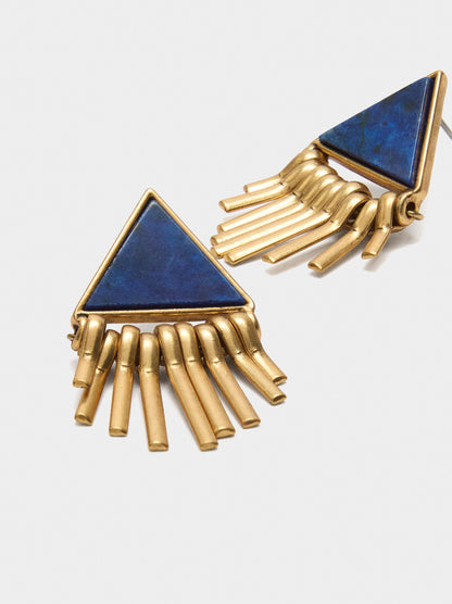 Triangle Earrings With Stone