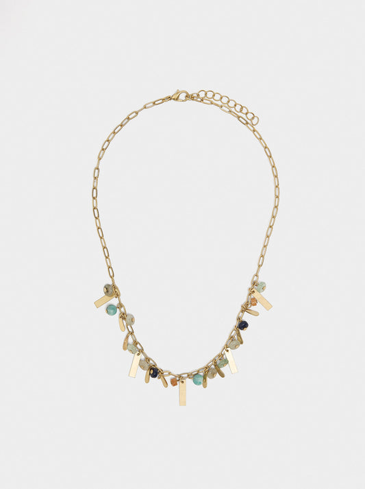 Necklace Of Links With Stones And Resin