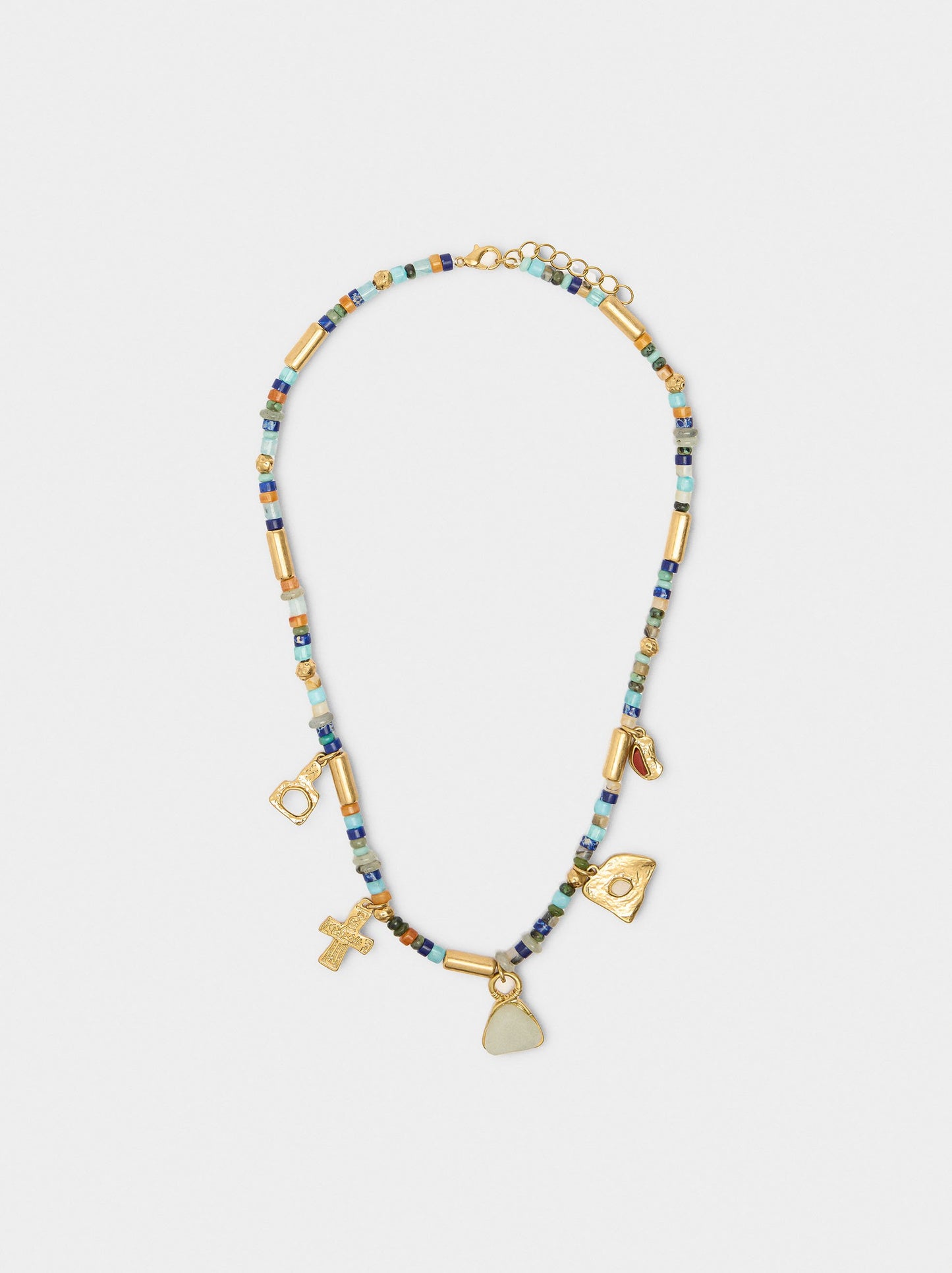 Short Necklace With Multicolor Stones